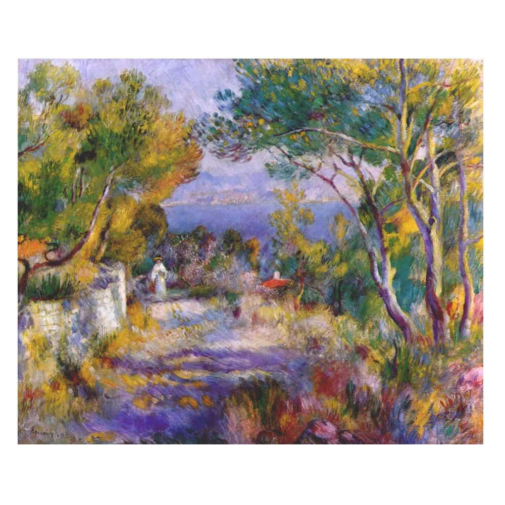 

Hand painted high quality reproduction of The estaque by Pierre-Auguste Renoir landscape painting Home wall decor Canvas Art