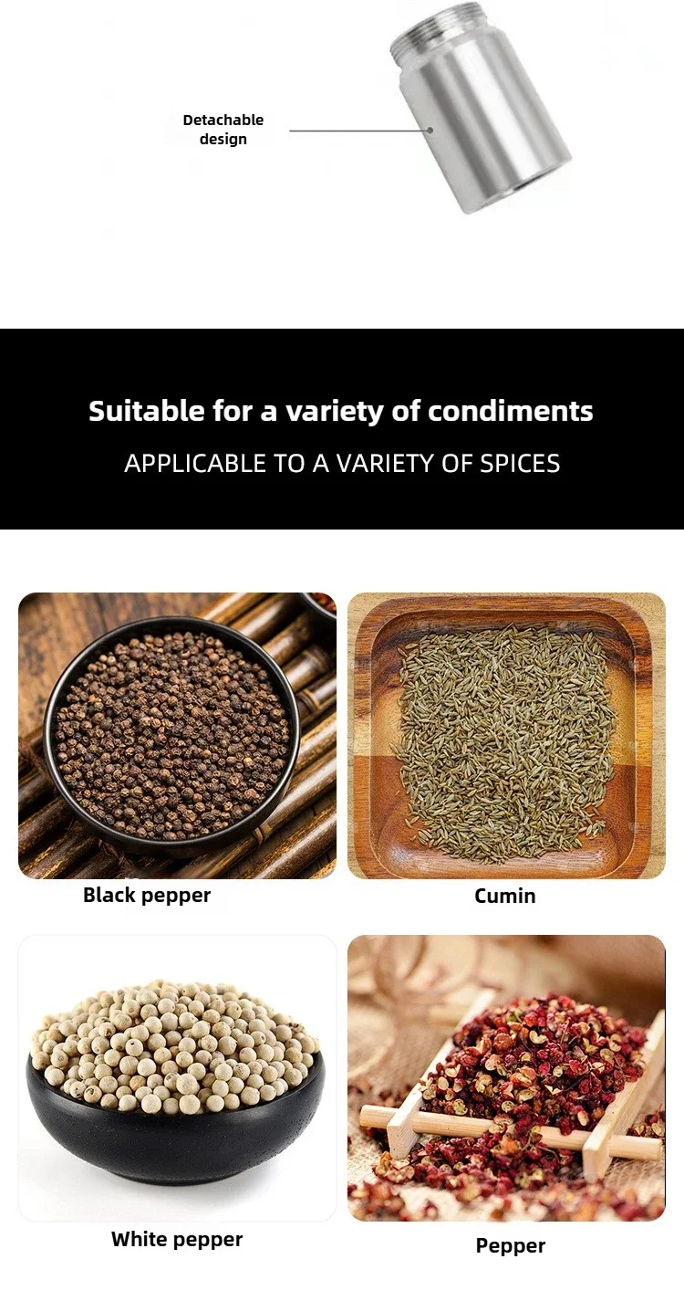 Description Picture 5 of itemStainless Steel Thumb Spice Grinder – Portable Handheld Herb Mill for Pepper, Salt & Seasonings – Easy One-Hand Operation