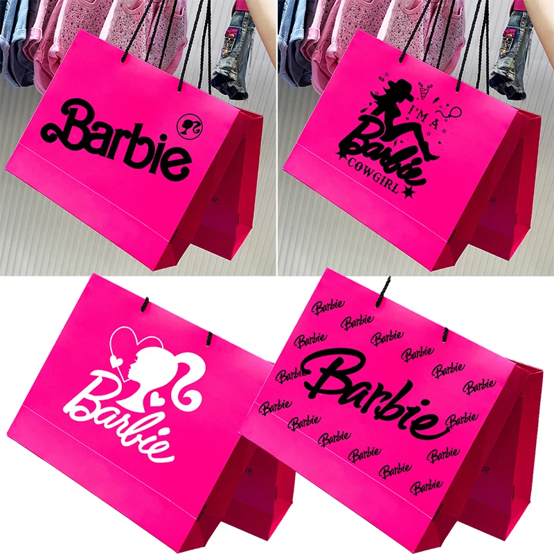 Nuovo Sacchetto Regalo Di Carta Di Moda Barbie Con Manico Muslimrose Red Christmas Wedding Jewelry Shopping Holiday Party Handbag Gift