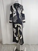 Women Digital Print 2 Piece Set Chic Lapel Long Sleeved Blouse Top Loose Straight Leg Pants Suit Fashion Streetwear Outfits 2023 - Image 6