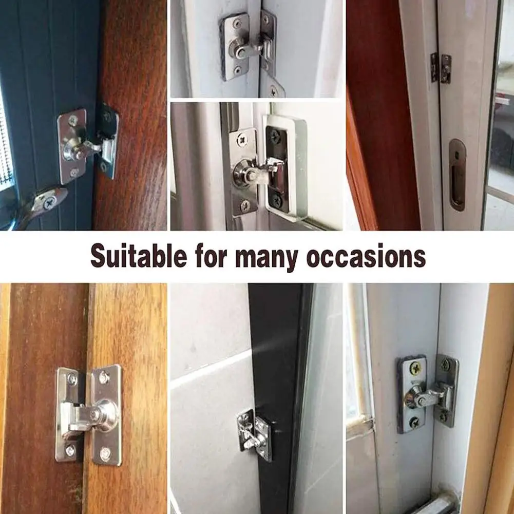 Door Lock Guard Latch Bolt 90 Degree Steel Toggle Latch Sliding Barn Door Lock Wine Cabinet Closet Right Angle Door latch