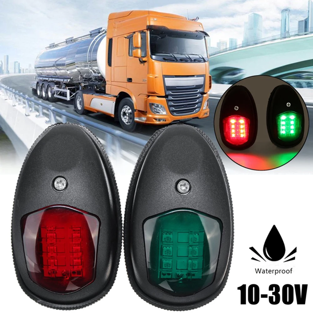 2Pcs LED Running Lights For Boat Signal Lamp Marine Navigation Light Yacht  Accessories Red Green Truck Trailer Lamps 10-30V