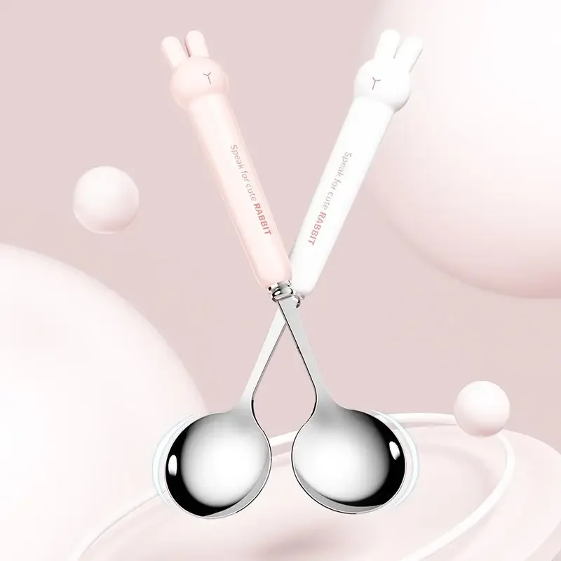Cute Rabbit 304 Stainless Steel Tableware Spoon Fork Chopsticks Cartoon Student Children Good Gift Cutlery Set cutlery set western style cutlery set picnic cutlery set stainless steel cutlery set picnic tableware camping cutlery set