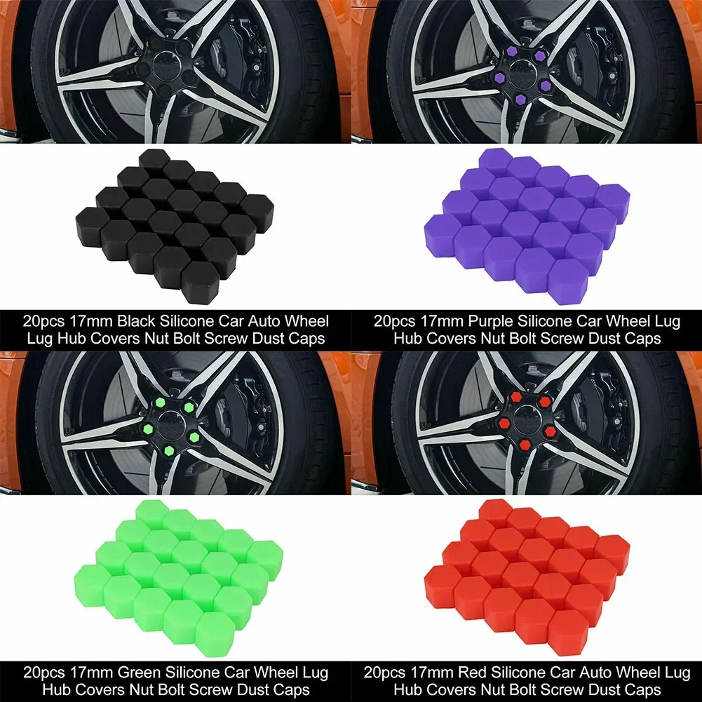 20pcs Wheel nut covers 17mm Silicone Car Rim