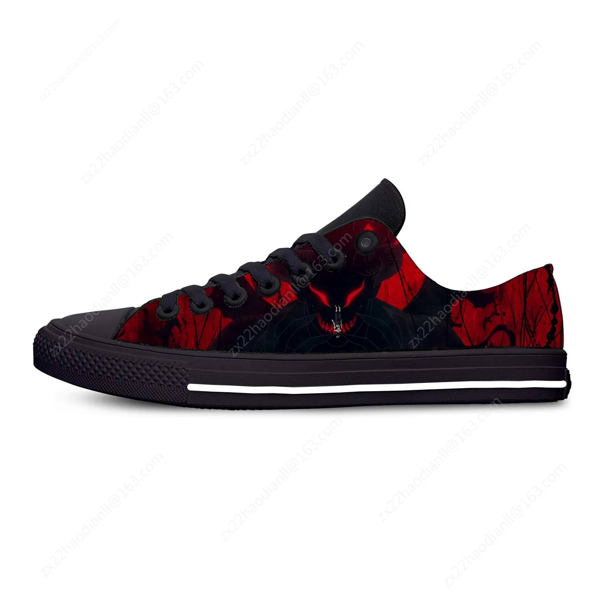 Anime Black Clover Low Top Sneakers Men Women Teenager Casual Shoes Canvas Running Shoes 3D Printed Breathable Lightweight shoe