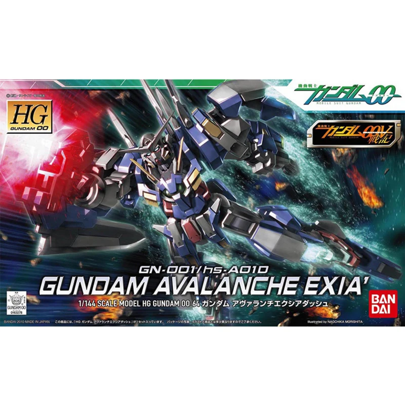 

Anime Figure Original Bandai Gundam HG 00 64 1/144 GN-001/hs-A01 Gundam Avalanche Exia Assembly Model Anime Action Figures Toys