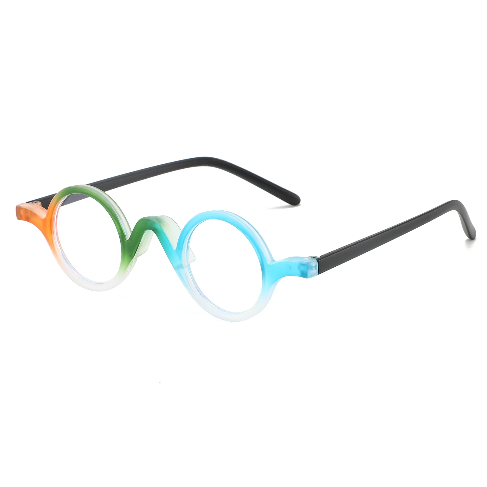 Stilvolle, blaues Licht blockierende Brille mit rundem Rahmen, Anti-Augenspannung, Computer-Lesebrille mit Schildpattmuster – Detail 3