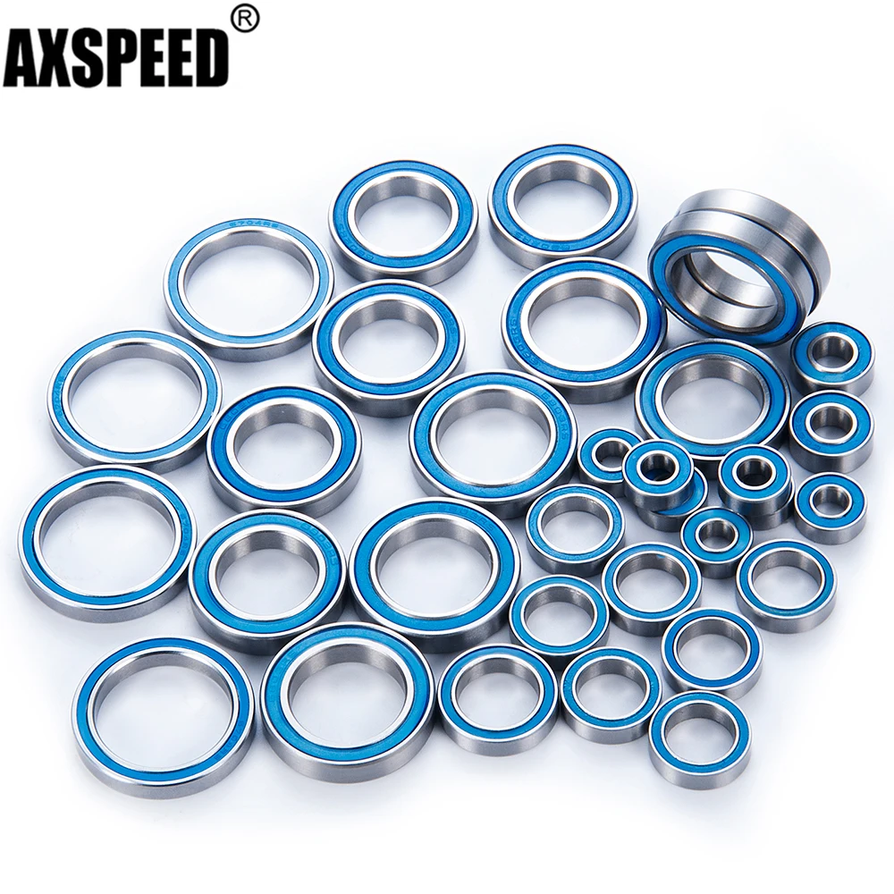 

AXSPEED 33 шт. полный комплект шарикоподшипников, хромированная сталь для 1/5 8s X-Maxx 77086-4 RC Гусеничный автомобиль, обновленные детали, аксессуары