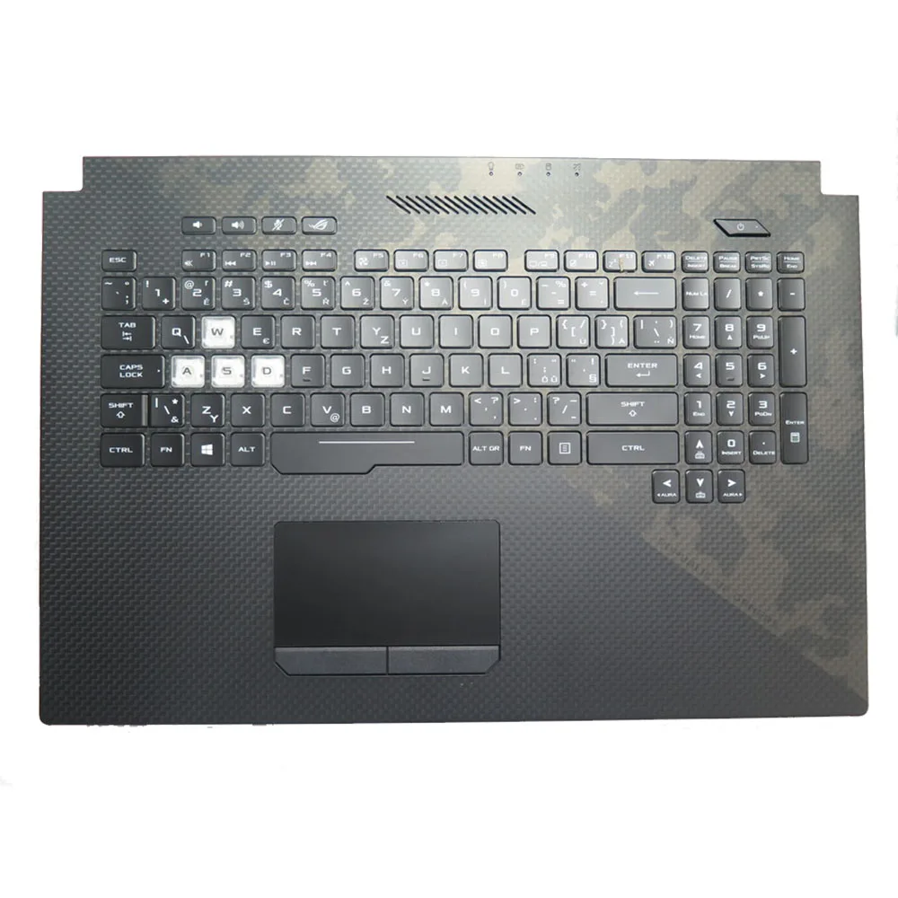 

Подставка для ноутбука и клавиатура для ASUS 90NR00N1-R30070 90NR00N1-R30110, черная верхняя подсветка, черная Чешская клавиатура CZ/греческая клавиатура GK