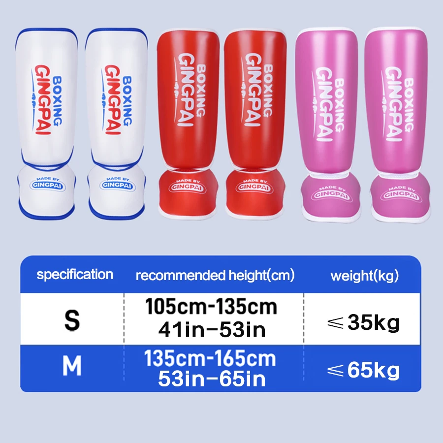 Children's Sanda Fighting Leg Protectors Muay Thai Hitting Foot Back Fitness Fighting Tibia Protectors Ankle Legboard Taekwondo