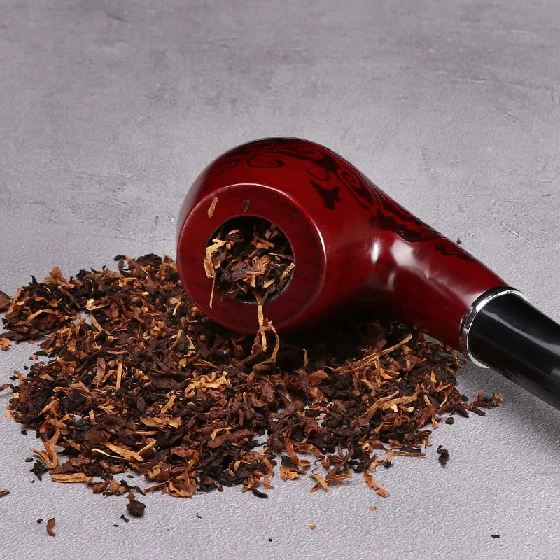 Tobacco pipe Herb smoking pipe Smoking pipe Fashionable Solid wood carved filter wooden pipe Durable detachable cleaning pipe Smoking Tobacco Cigarette Pipes Gift