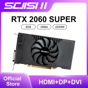 SEJISHI SJS GeForce RTX 2060 슈퍼 비디오 카드, NVIDIA 2060 S GDDR6 8G 256 비트 그래픽 카드, 게이밍 GPU 단일 냉각 선풍기 ITX 케이스