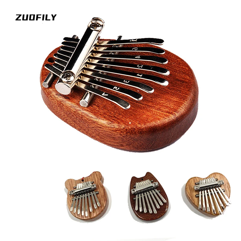Wood/Acrylic Kalinba Solid Wood 5 fingered Harp 8 tone Mini Thumb Piano