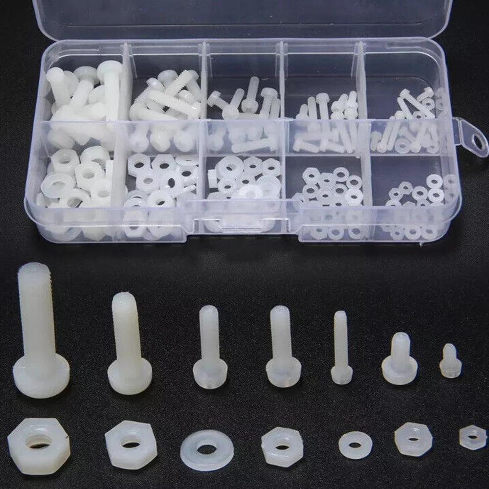 150Pcs Assorted M2 M2.5 M3 M4 M5 Nylon Plastic Hex Philips Screw Bolt Nut Spacer