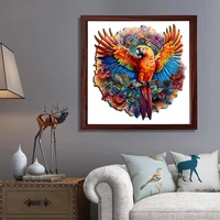 Wooden Jigsaw Puzzles, Mandala Hummingbirirtds Wooden Puzzles for Adults and Kids, Unique Shape Animal Wooden PuzzleS 2