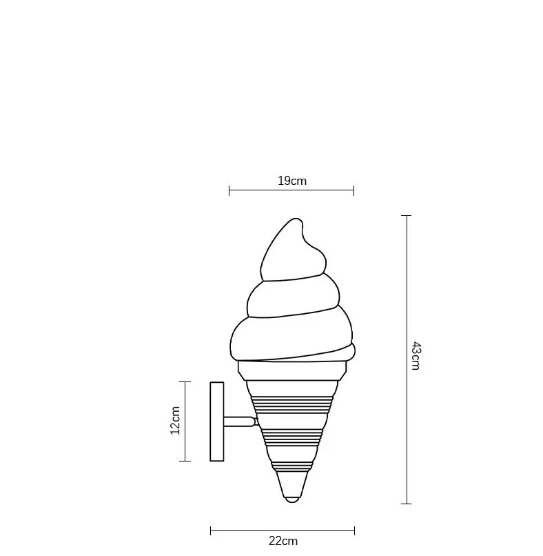 IWHD Ice Cream Modern Wall Lamp Carton Children Room Bar LED Wall Light Sconce Fixtures