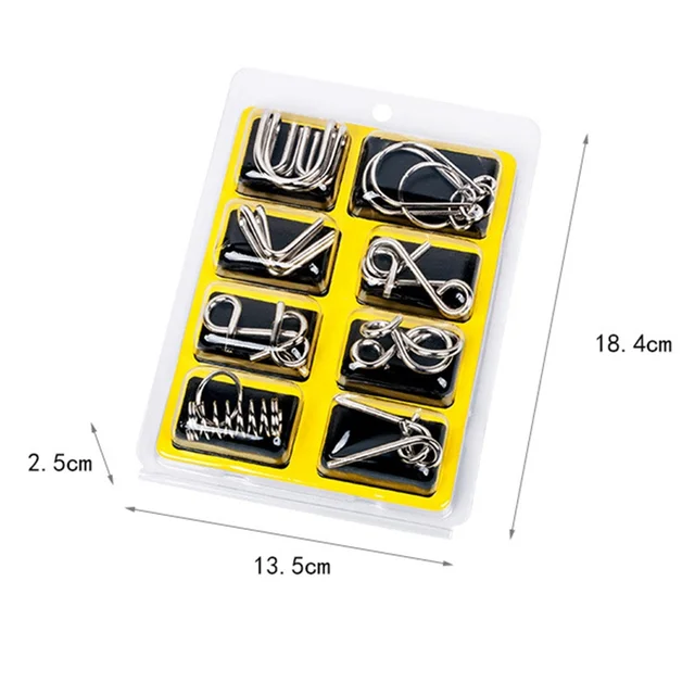 8 pièces/ensemble métal Montessori Puzzle fil IQ esprit casse-tête Puzzles adultes jeu interactif soulageant jouets éducatifs 6 8 pièces/ensemble métal Montessori Puzzle fil IQ esprit casse-tête Puzzles adultes jeu interactif soulageant jouets éducatifs 6