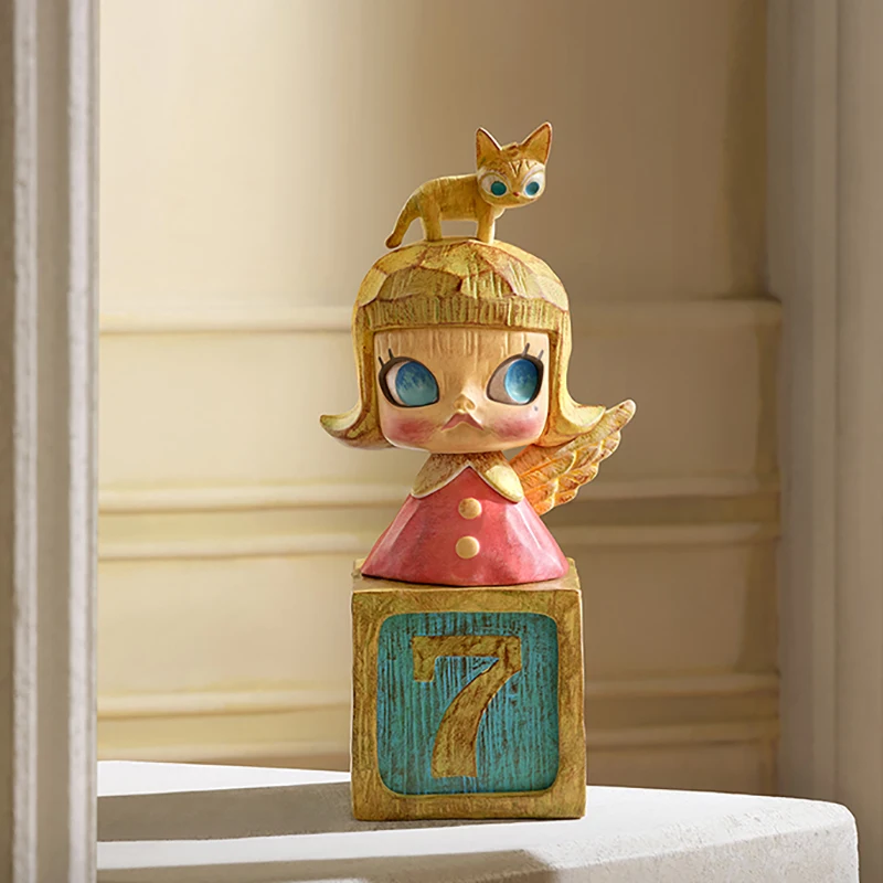 thumbnail image 1 of POP MART MOLLY Anniversary Statues Classical Retro 2 Series Anime Action Figure Guess Bag Ornament Figurines Home Decor Gift, 1 of 5