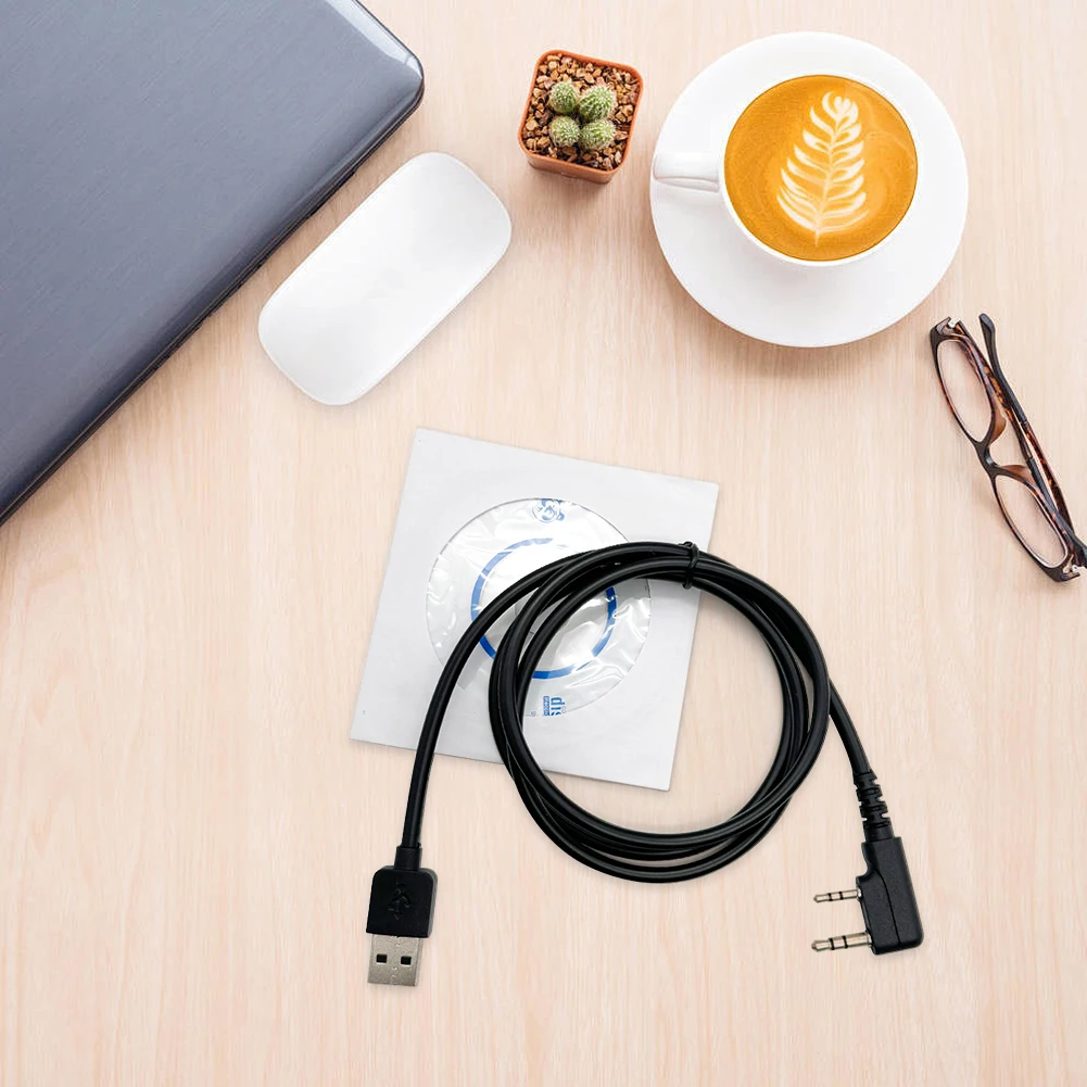 드라이버 CD가 있는 2 핀 USB 프로그래밍 케이블, TYT DMR 라디오 MD380 MD390 Retevis RT3 워키토키용