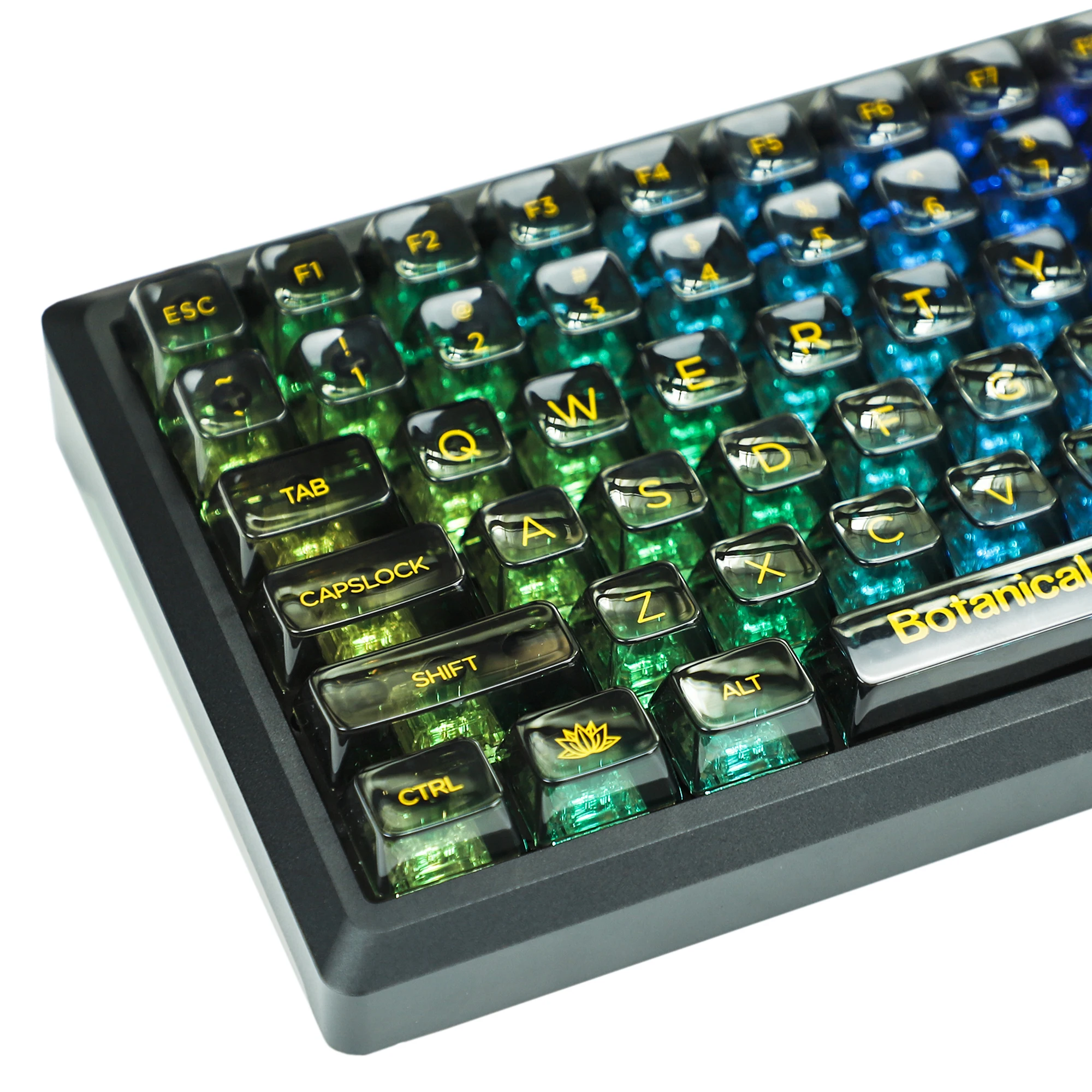 Crystal Backlit Keycaps Mda Perfil Brilhar Através do pc para Teclado Mecânico mx 96 87 84 80 75 68 64 Split 155