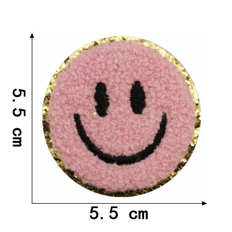 1Pcs Round Expression Smiley Face Patch Clothes Iron on Embroidered Sew Applique Cute Fabric Badge Garment Apparel Accessories 
