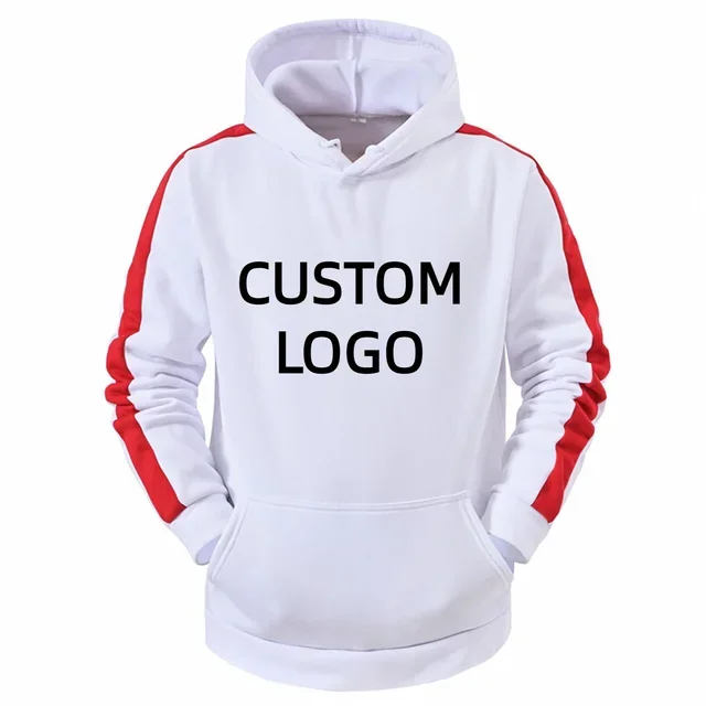 Custom Logo Men's Sweatshirt Brand Spring Autumn Fashion Long Sleeve Hooded Pocket Casual Sports Streetwear DIY Male Hoodies 4XL