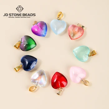 Colorful Glass Heart Bead Charms 1