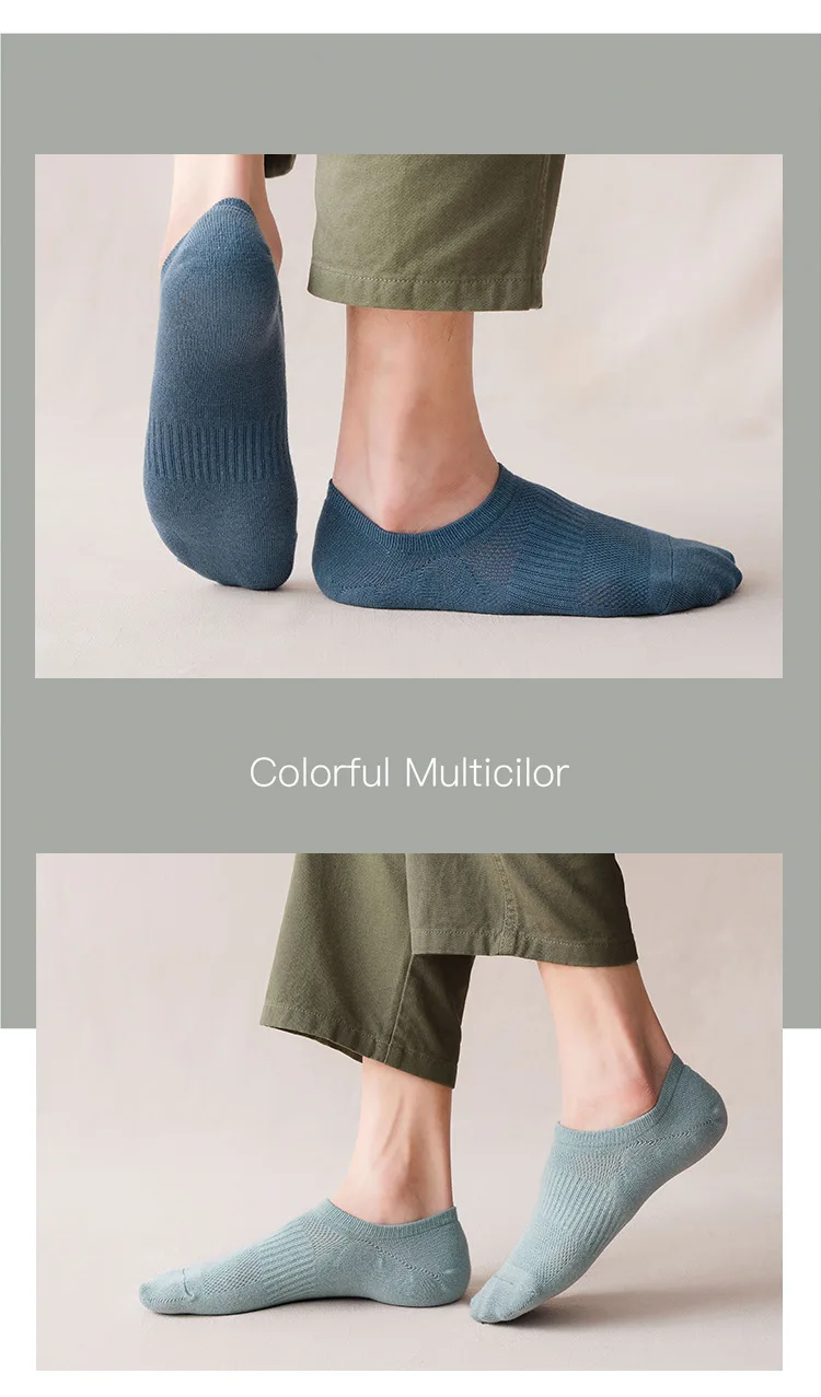 10 Paar Herren-Baumwollsocken, atmungsaktiv, antibakteriell, Deodorant, unsichtbare Herrensocken, hohe Qualität, neue Größe EU38-44 – Detail 8
