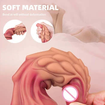 Silicone Dildo Animal Penis Dick Sexy Toysfor Woman With Suction Cup Soft Didlo Artificial Huge Adult Products Fake Monster Anal 3