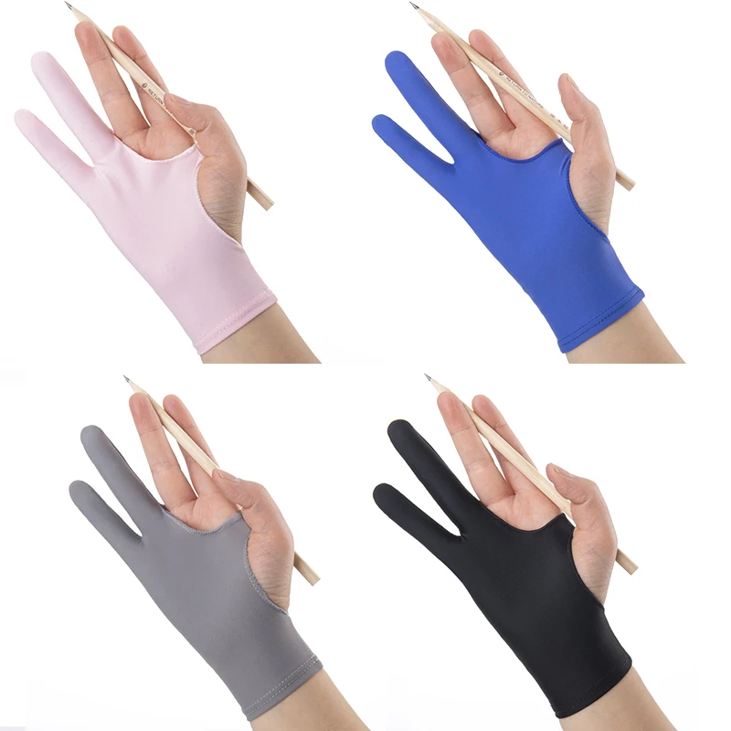 2 Fingers Anti-smudge Gloves Anti-touch Gloves Hand Drawing For