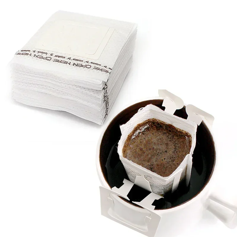 50pcs Coffee Filter Paper Bags Disposable Drip Coffee Bag Handle Hanging Ear Espresso Coffee Accessories Tea Tool