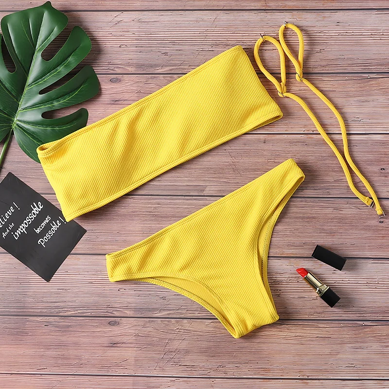 

New cheap summer women's solid bikini suit padded swimwear swimwear triangle swimwear Swimwear Bikini Swimwear push up bikini
