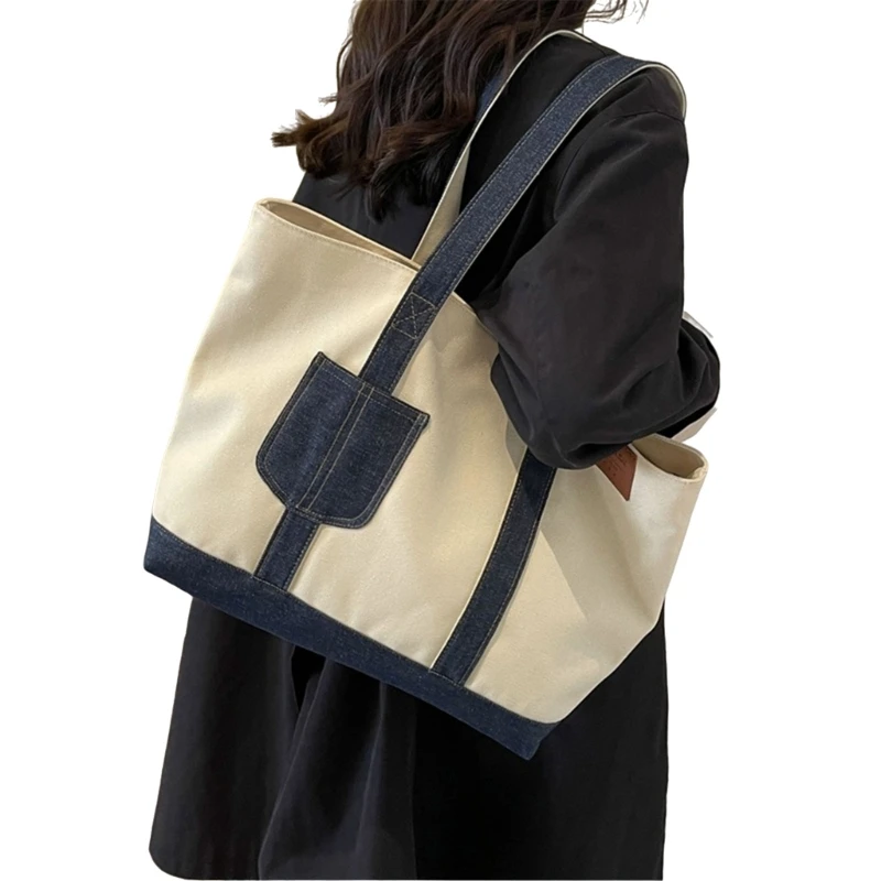Women Shoulder Bag Large Capacity Handbag Student School Bag Canvas Cape Bag E74B