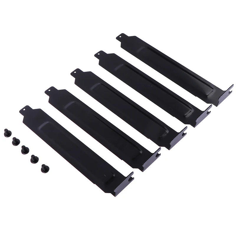 

5pcs/lot Black Hard Steel PCI Slot Covers Bracket w/ Screws, Full Profile Expansion Dust Filter Blanking Plate for PCI