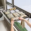 Foldable Clothes Hanger Wall Mounted Traceless Socks Underwear Drying Rack with Hooks Space-Saving Balcony Laundry Drying Rack 3