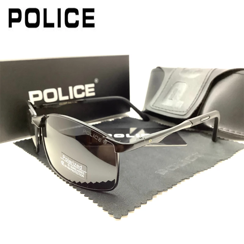 POLICE-gafas de sol polarizadas para hombre y mujer, lentes de sol Retro con montura completa cuadrada, a moda, marca de diseñador, espejo de - AliExpress