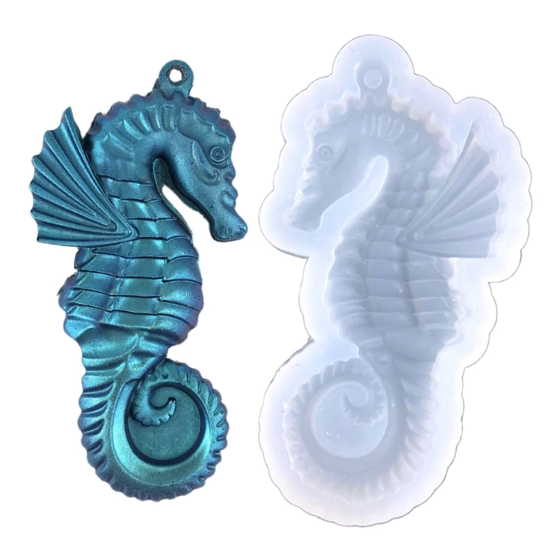 

Glossy Silicone Resin Molds Halloween Seahorse Keychain Mold DIY Pendant Ornaments Jewelry Epoxy Resin Crafting Mold N0HE