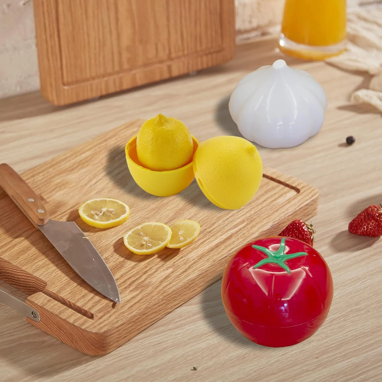 1 set Plastic Vegetable Storage Box Lemon Onion Tomato Green Pepper and Garlic storage Container Fruit Fresh-Keeping Reusable