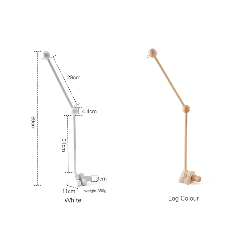 Wooden Mobile Bracket 0-12 Months Toy Crib Bell Floor Stand Newborn Crib Bell Hanging Stand Baby Crib Bell Stand Baby Rattle Toy