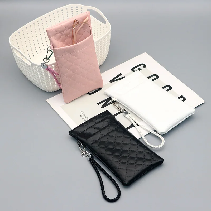 1Pcs PU Leather Double-layer Glasses Bag Sunglasses Storage Bag Automatic Closing Glasses Storage Bag Leather Glasses Bag