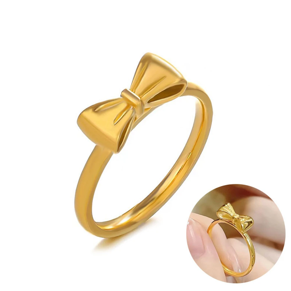 

Gold Color Bowknot Ribbon Ring Minimalist Jewelry Infinity Bow Rings for Women Birthday Gift Everyday Stacking Bague Femme