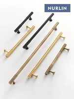 Nurlin ทองเหลือง Art Deco แนวตั้ง Linear KITCHEN Cabinet Knobs T บาร์ห้องนอนตู้เสื้อผ้ายาวดึงลิ้นชัก 4