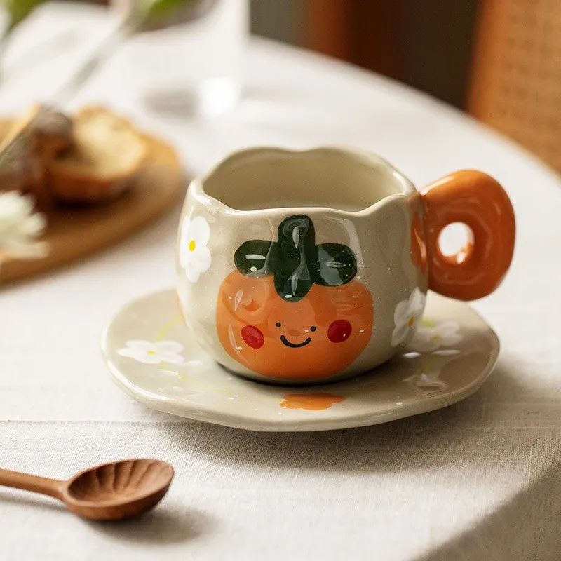 

Japanese rough pottery coffee cup office household mug tea cup water cup female high beauty ceramic suit
