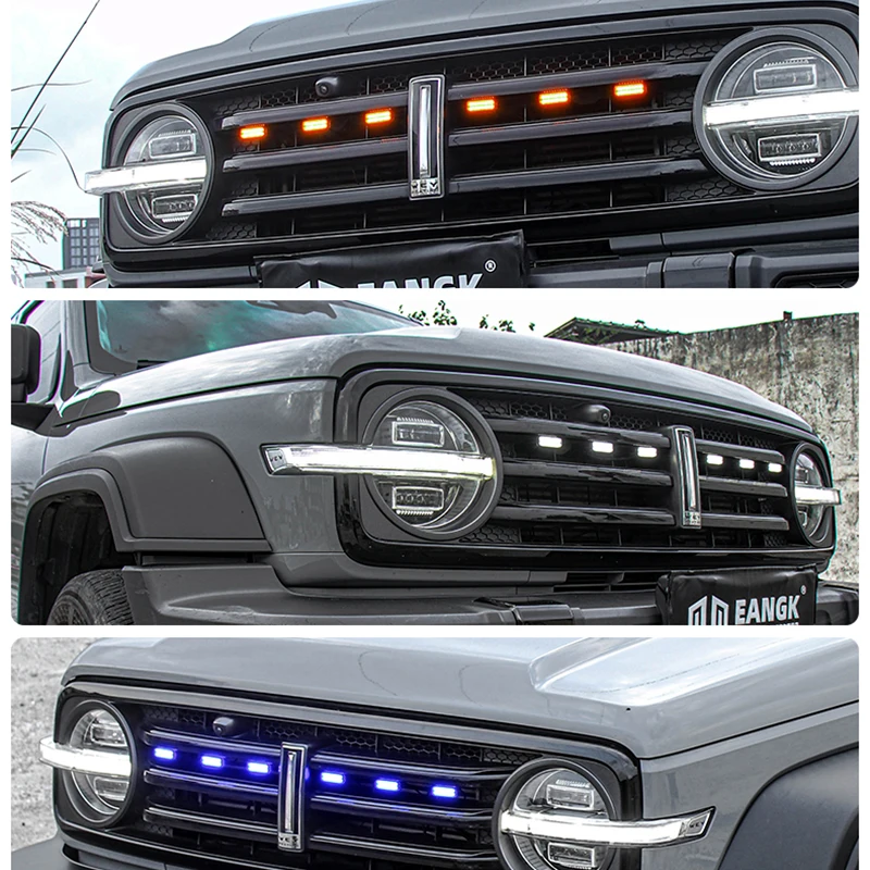Suitable for tank 300 400 500 refit special front yellow light Middle Net light golden eye fog light assembly