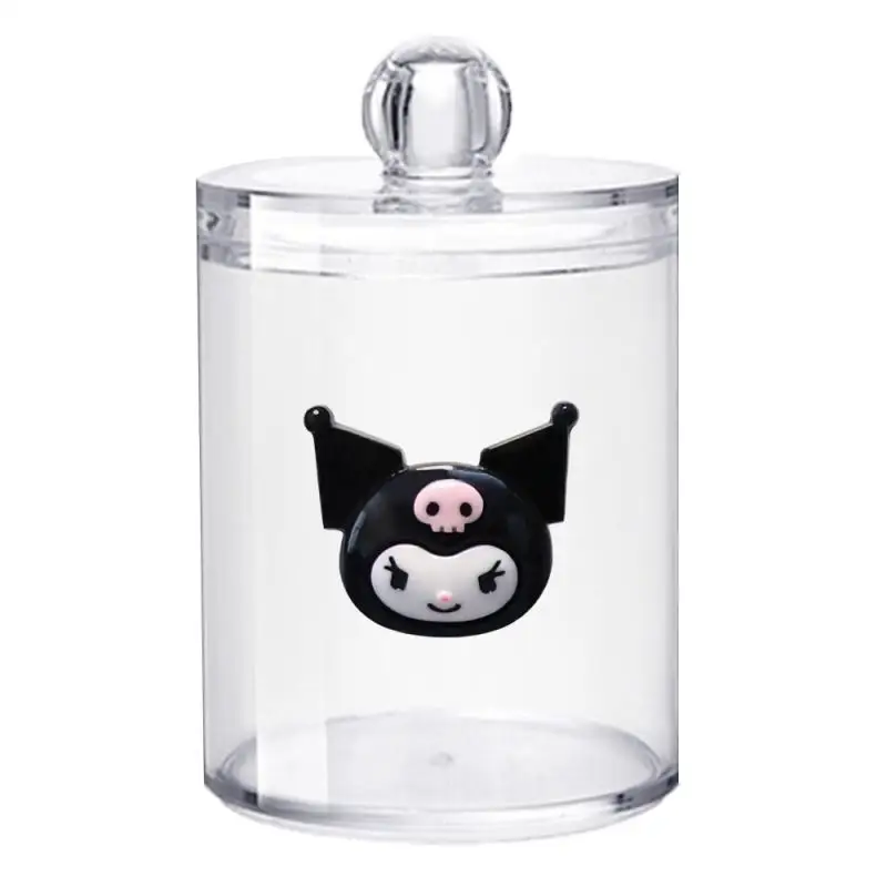 

Hello Kittys Kawaii Storage Box Sanrio Cartoon Kuromi My Melody High Capacity Cotton Swab Toothpick Seasoning Organizing Box