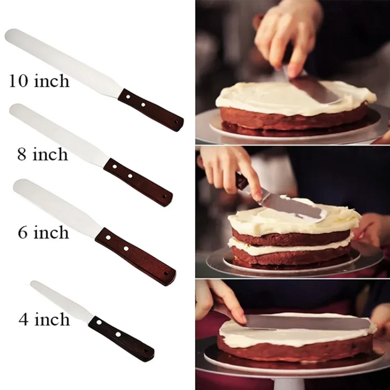 1pc 4/6/8/10 inch Stainless Steel Cake Spatula Butter Cream Icing Frosting  Knife Smoother Kitchen Pastry Cake Decoration Tools - AliExpress