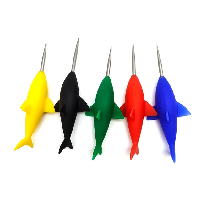 2pcs Tool Hookah Aluminum Foil Poker Puncher Silicone Shark  