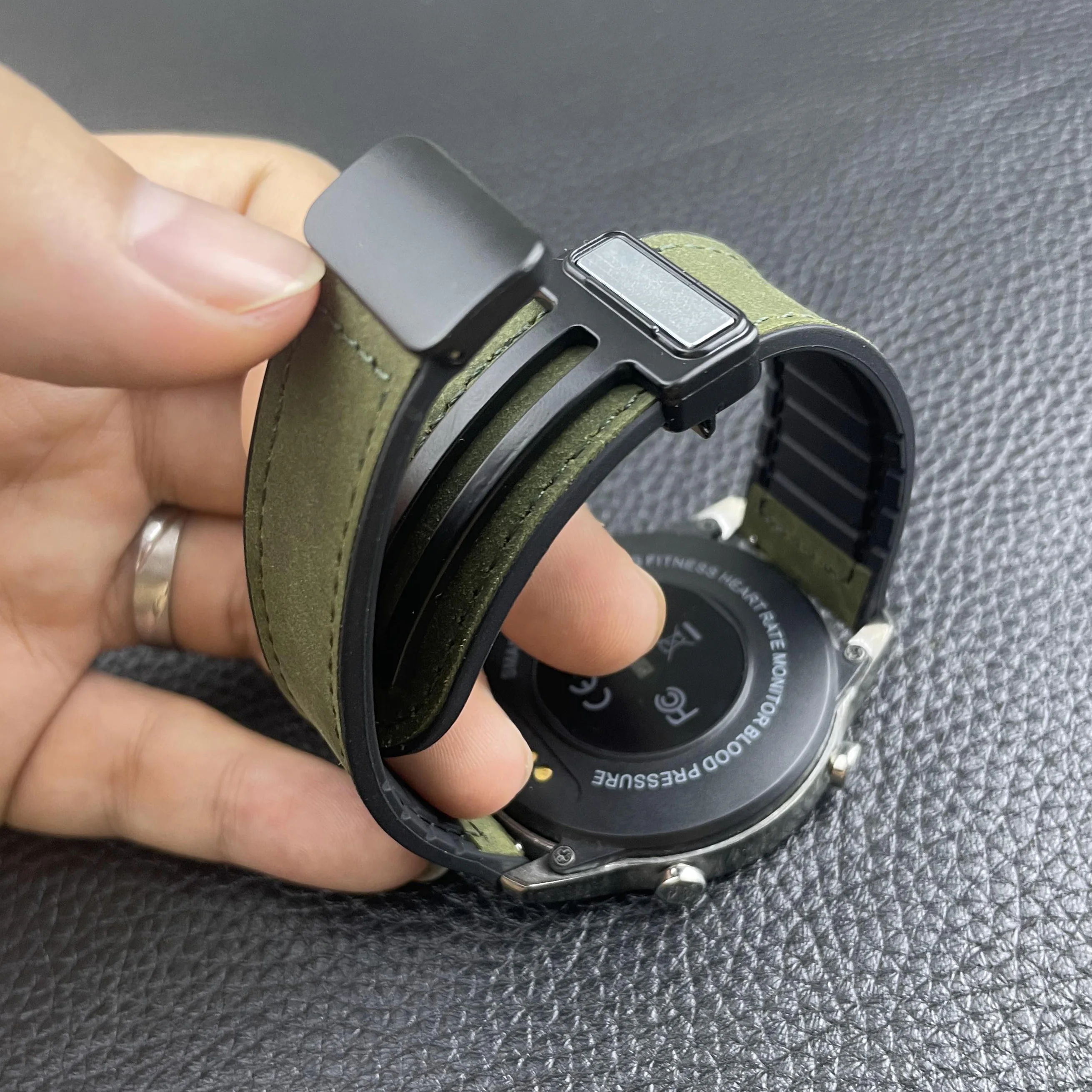 Ремешок кожаный с магнитной застежкой для часов, браслет для Huawei GT2 3Pro, Samsung Galaxy Watch 5 Pro 45 мм, 4 Classic, 20 22 мм