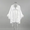 104272-a76f74.jpg Robe de mariée élégante en plumes pour femme, kimono, peignoir, robe de chambre sexy en rayonne, nouvelle collection d'été, vêtements de nuit, lingerie