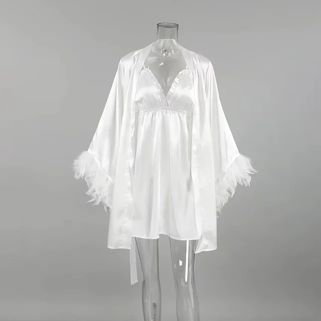 104272-a76f74.jpg Robe de mariée élégante en plumes pour femme, kimono, peignoir, robe de chambre sexy en rayonne, nouvelle collection d'été, vêtements de nuit, lingerie